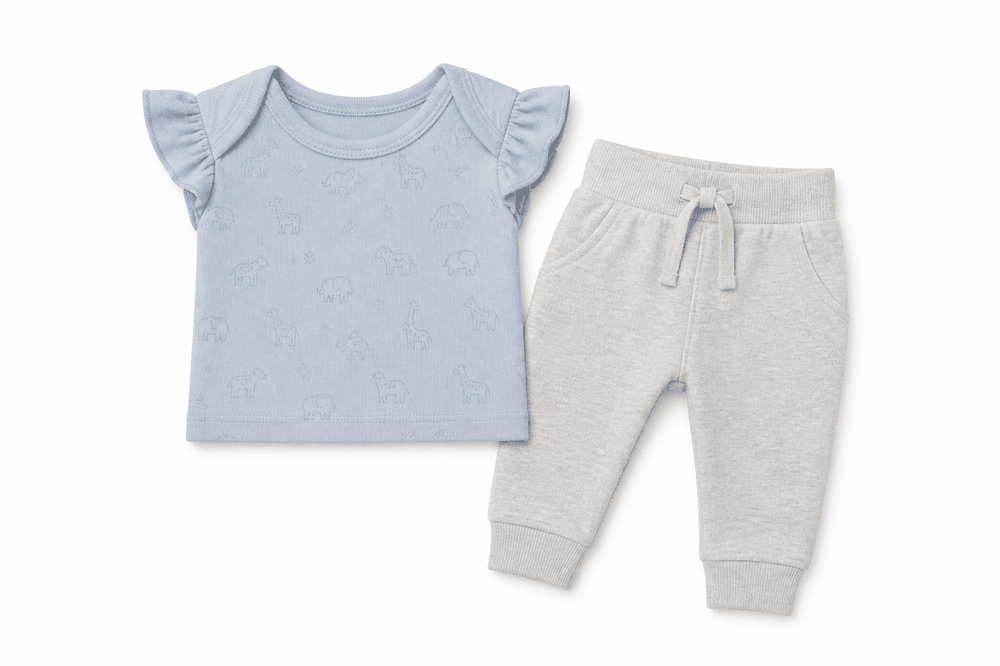 Loop Back Turn-up Jogger Set — SS27 My First Boys Classic