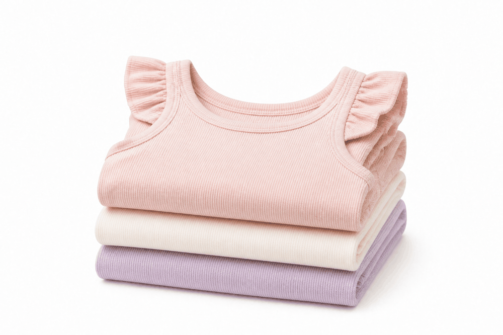 Ruffle-Hem Tank 3pk — SS26 Mini Girls Island Charm