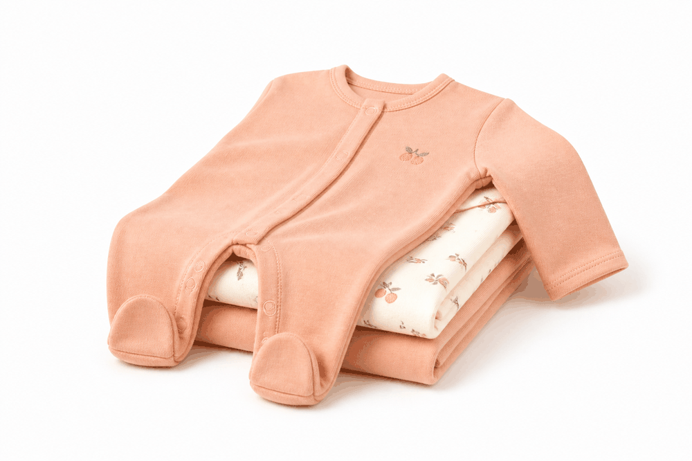 3pk Footed AIO — SS26 Sunny Orchard Baby Essentials