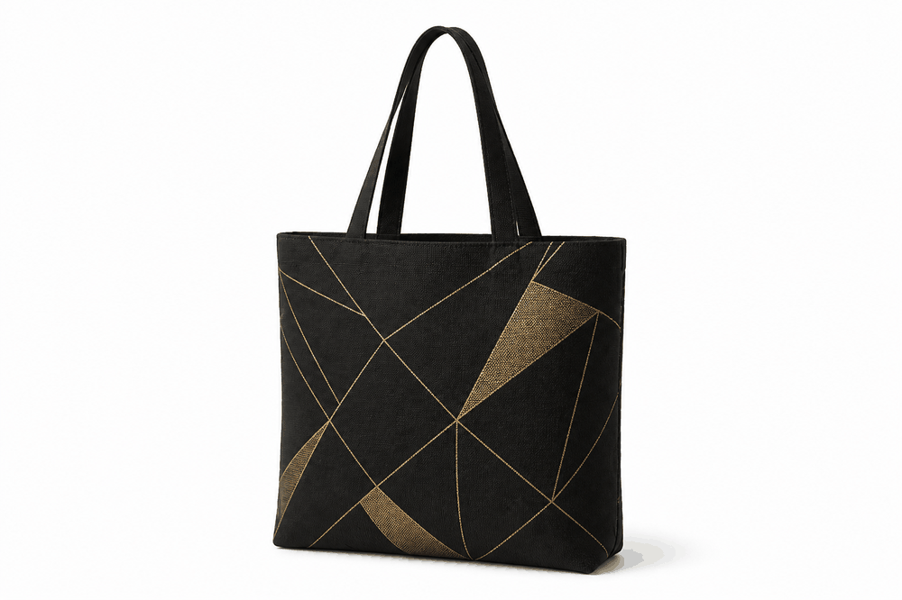 Black Gold Print Tote Bag